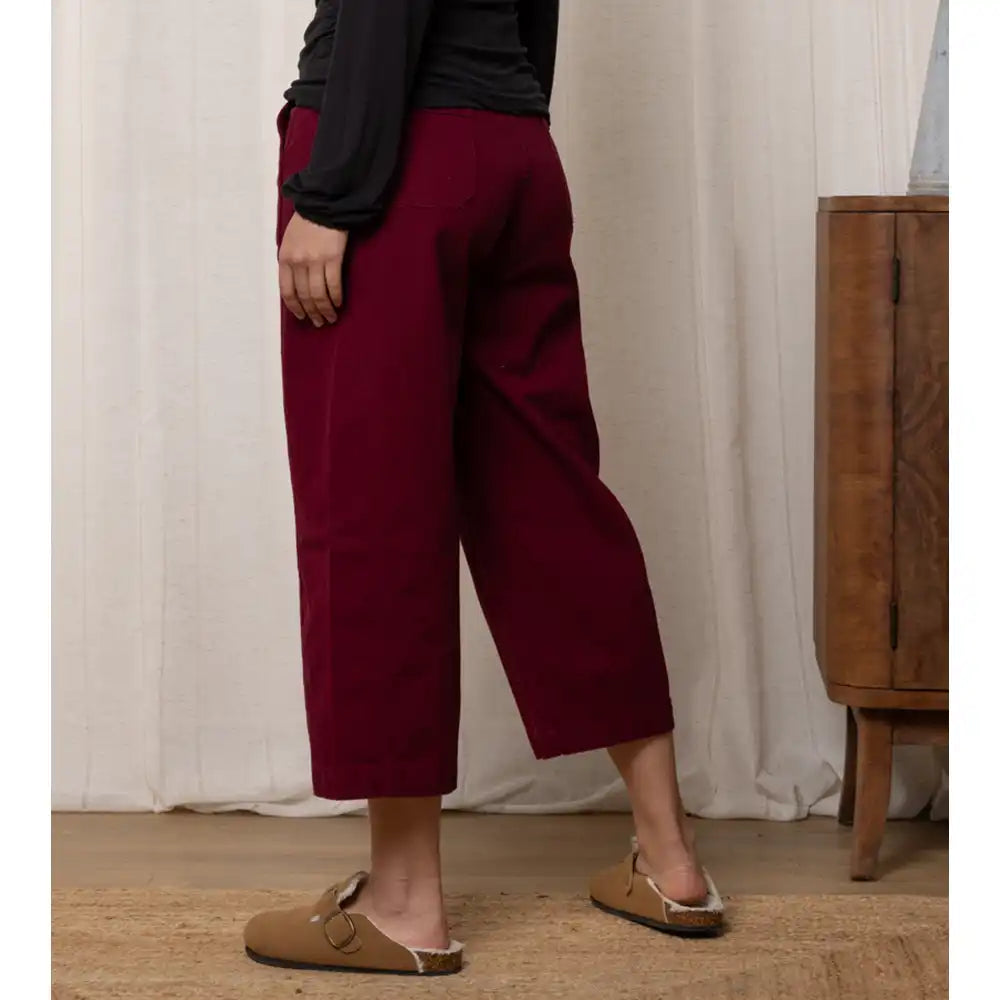 Cotton Canvas Bubble Trousers - Mulberry