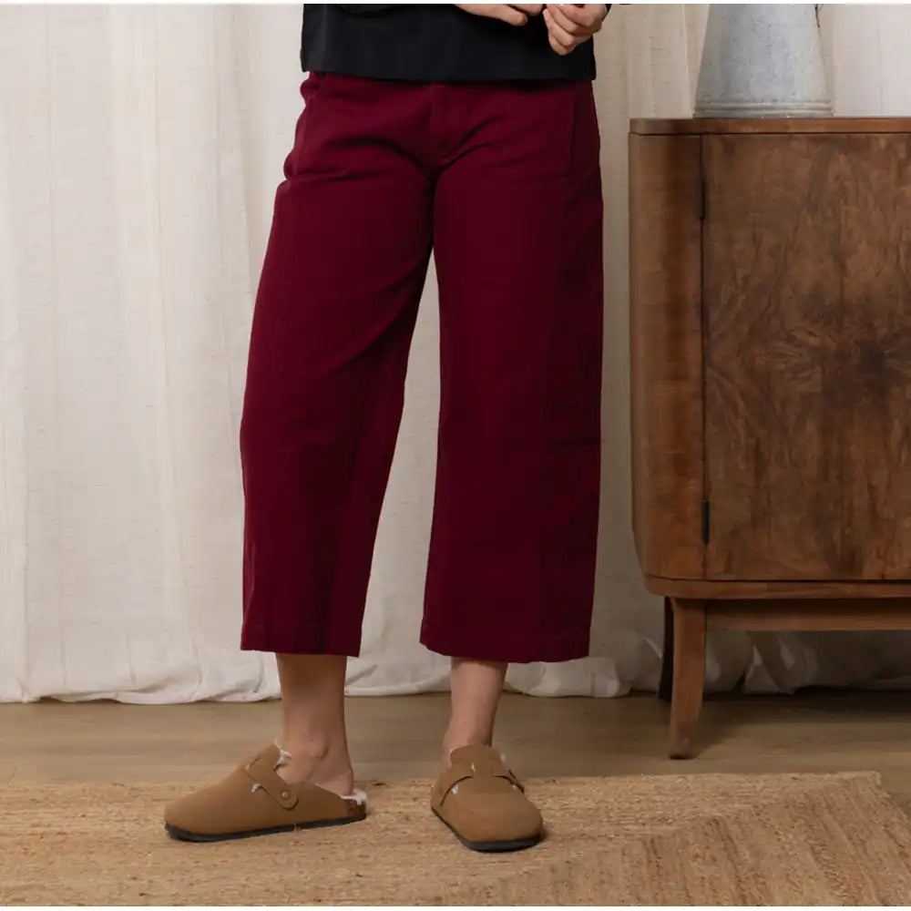 Cotton Canvas Bubble Trousers - Mulberry