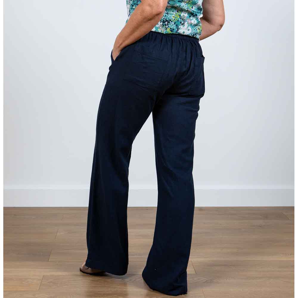 Lily & Me Classic Linen Navy Trousers