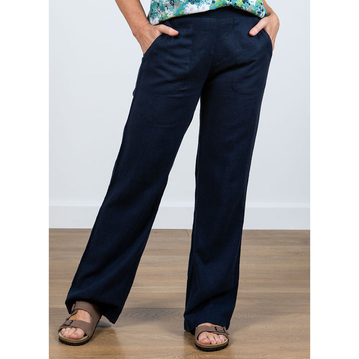 Lily & Me Classic Linen Navy Trousers