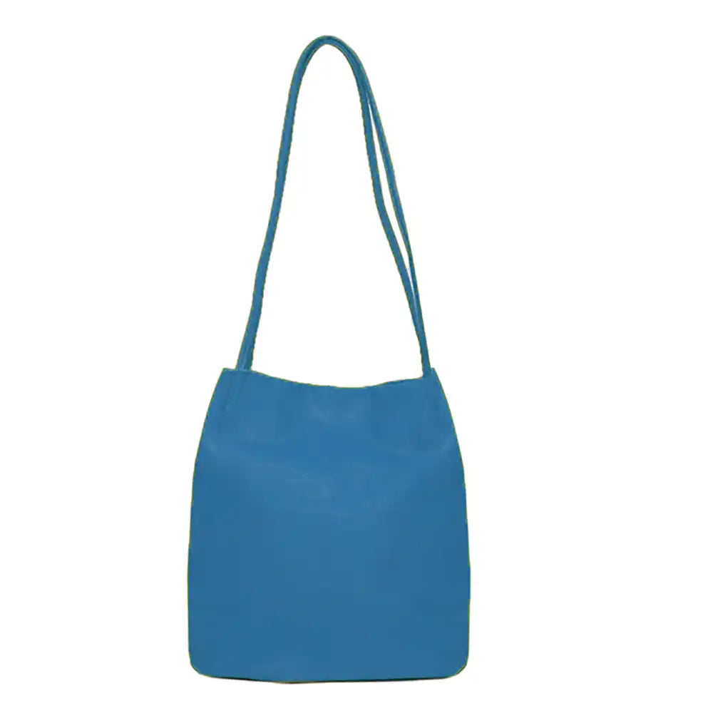 Blue shoulder bag on a white background