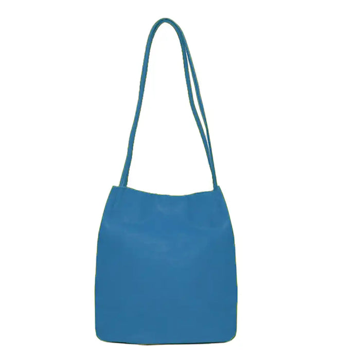 Blue shoulder bag on a white background