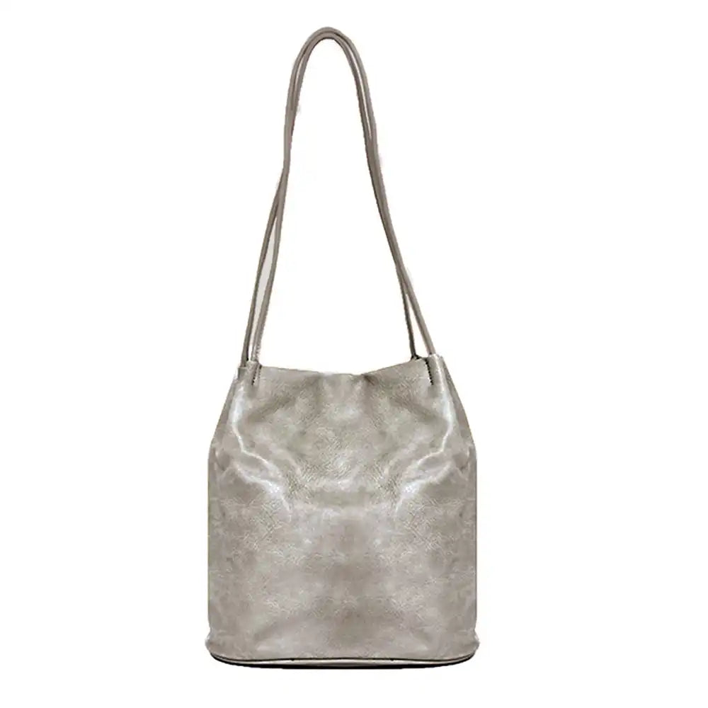 Thin Strap Bucket Bag - Pewter