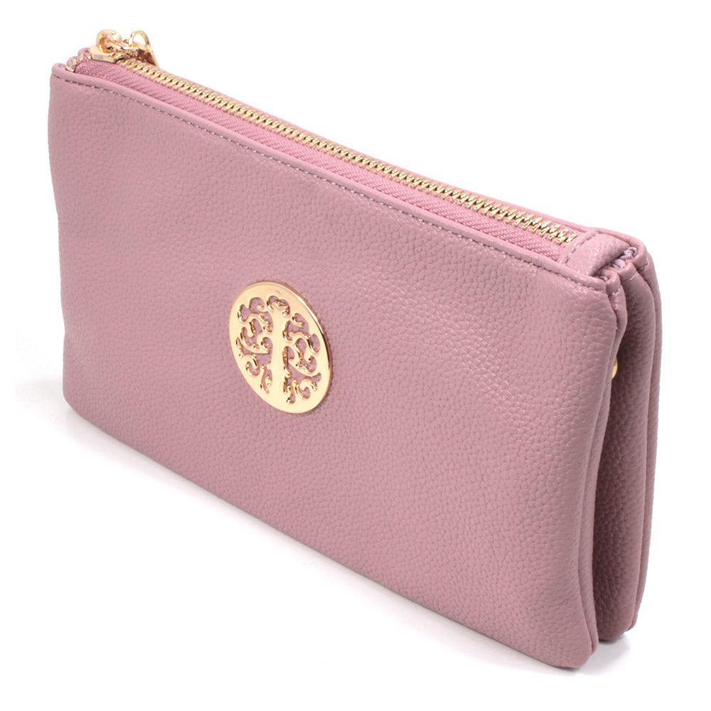 Long & Son 3 Pocket Gold Relief Bag Pink