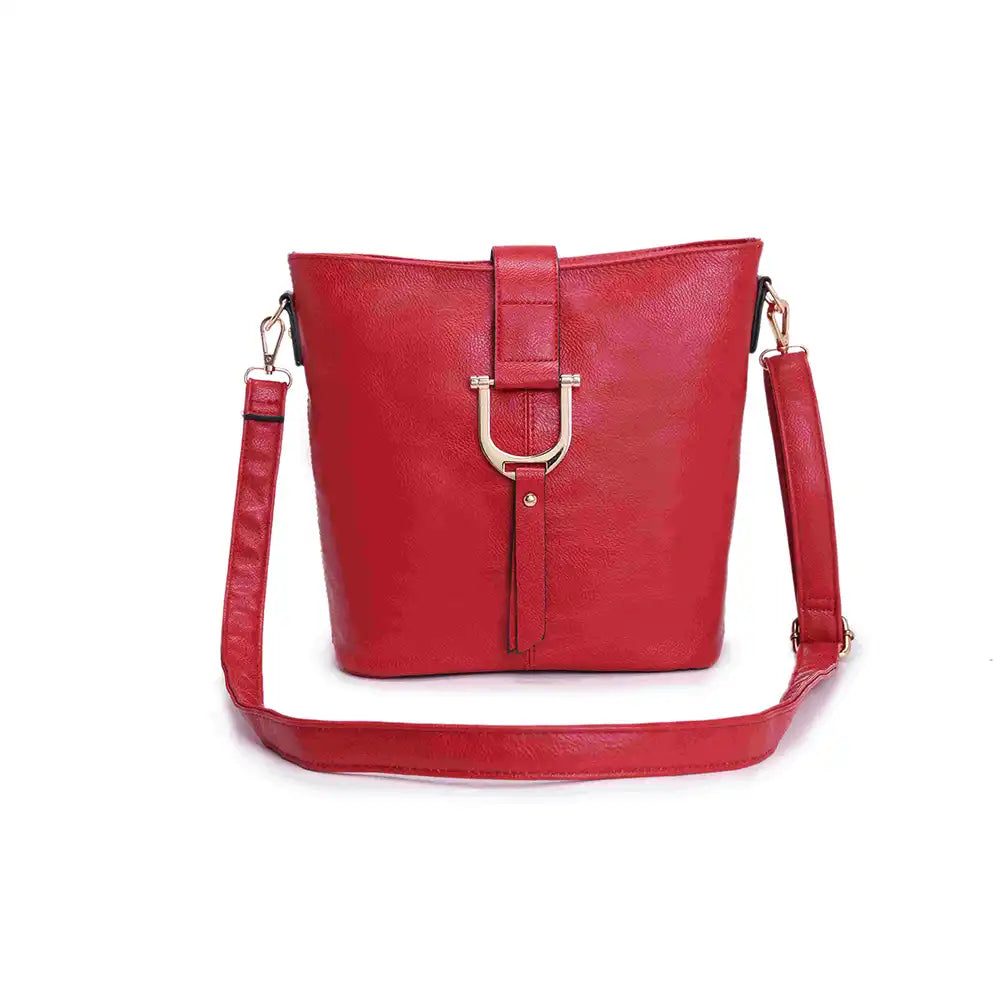 Shoulder Bucket Bag - Red