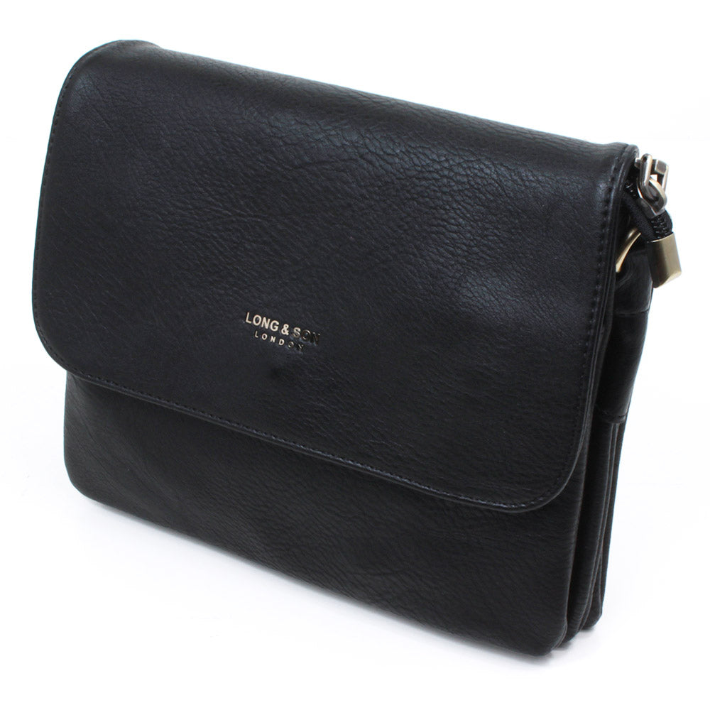Long and Son black flap over bag.