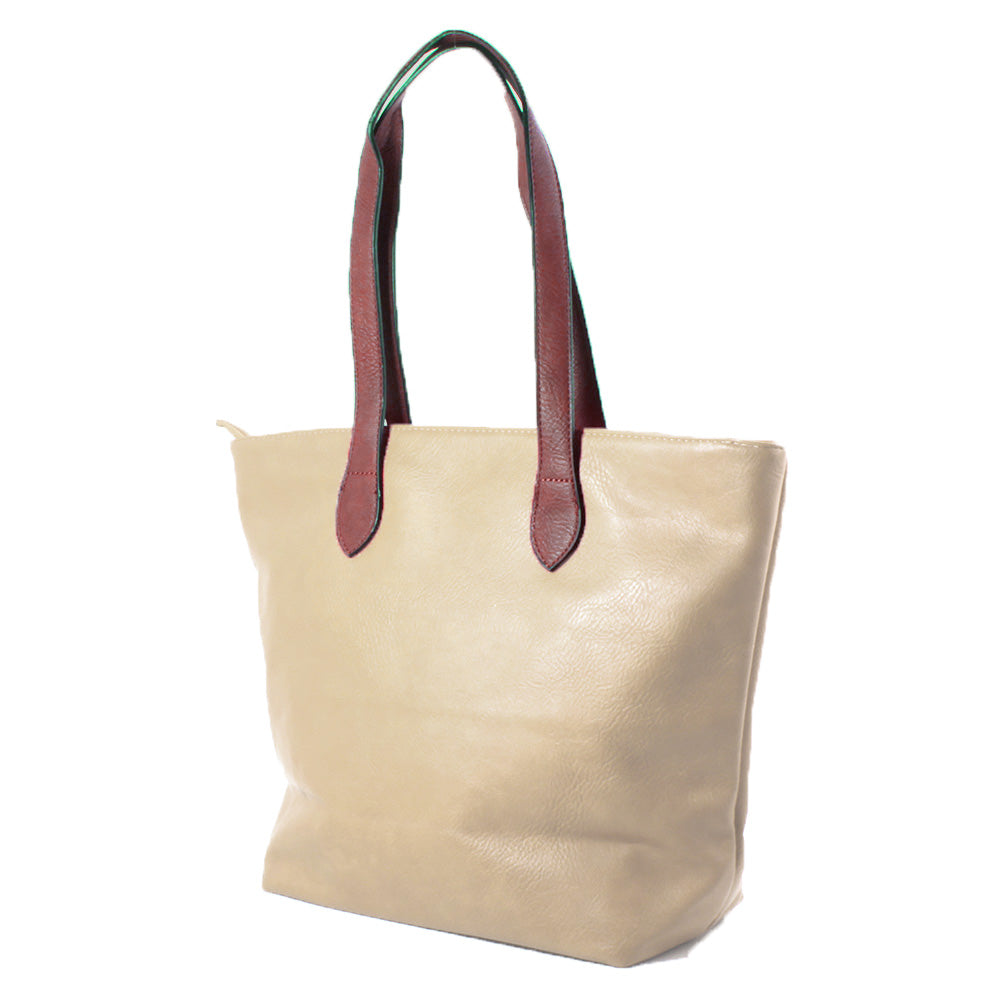 Tote Zip Bag in Beige