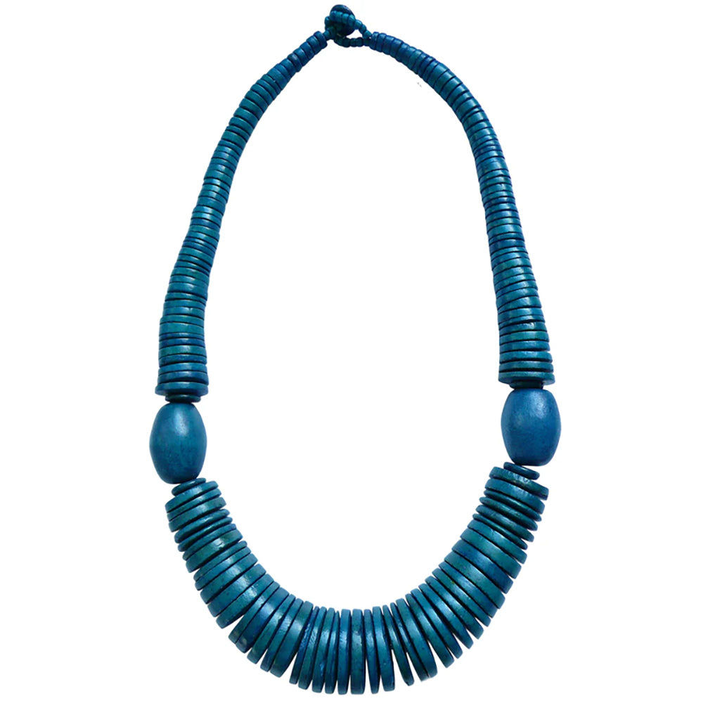 Graduating Coconut Shell Necklace - Blue