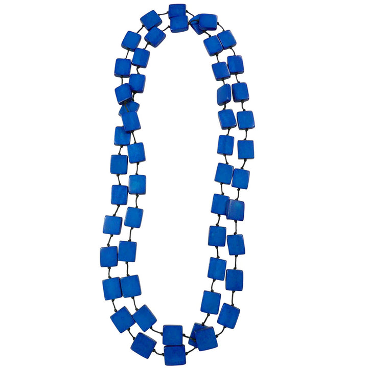 Lotusfeet Square Cut Long Necklace - Blue