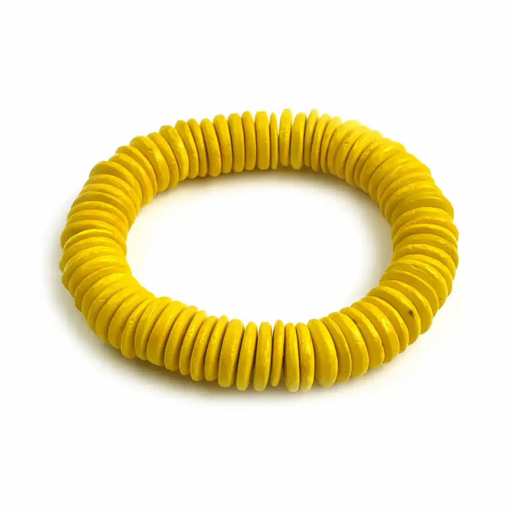 Yellow bracelet on a white background