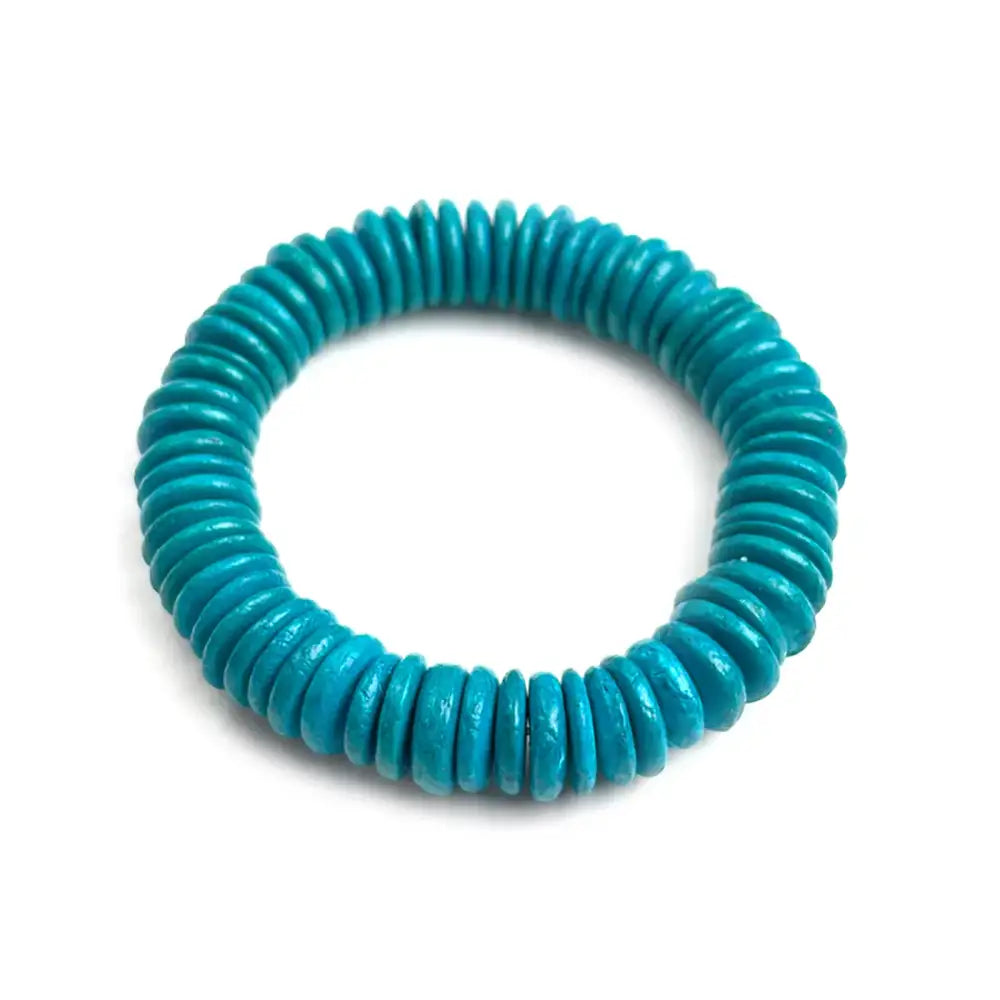 Turquoise bracelet on a white background