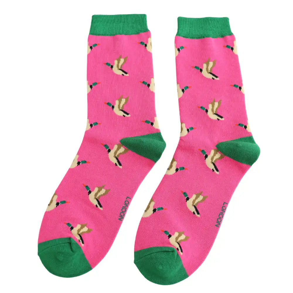 Flying Ducks Regular Socks - Pink