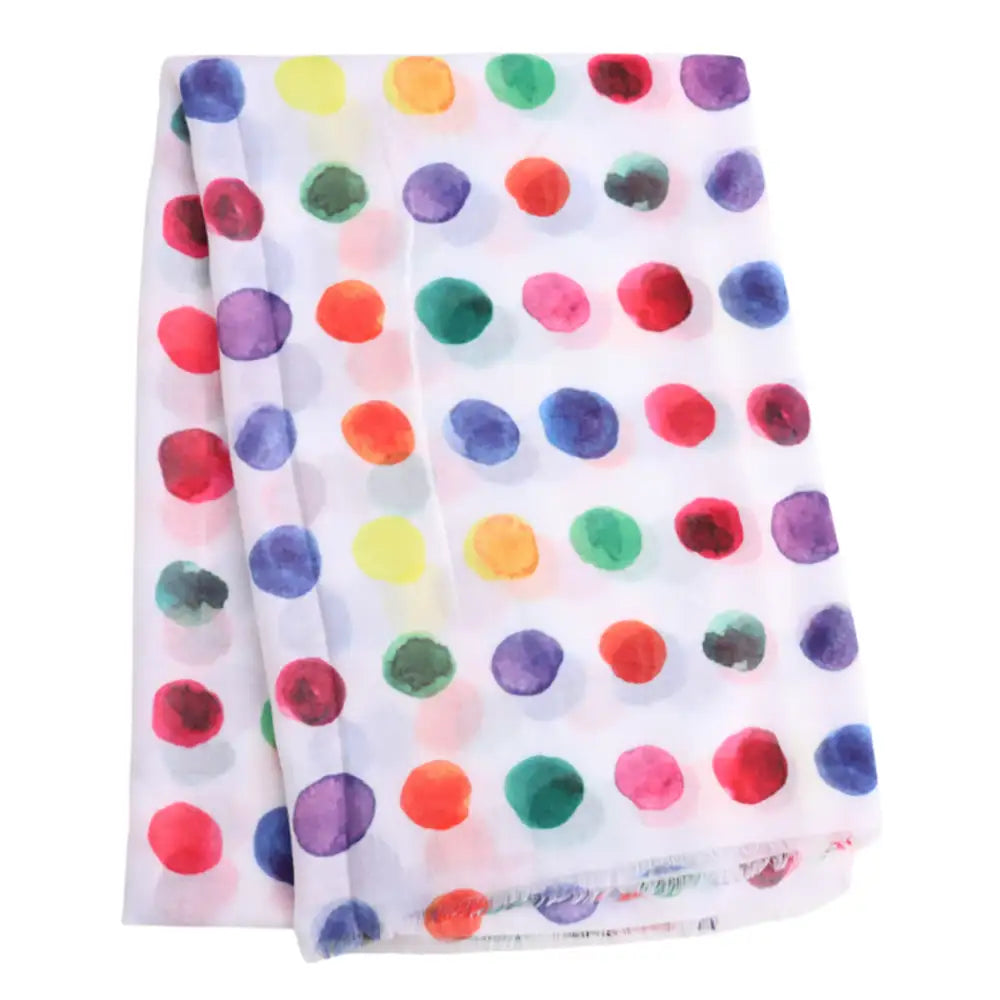 Multicoloured Dots Scarf - White