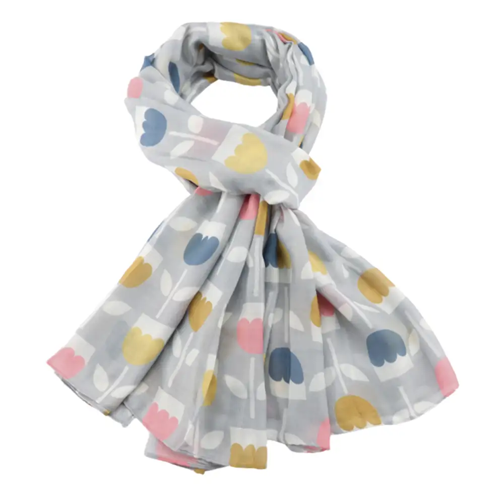 Multicoloured Tulip Scarf - Silver