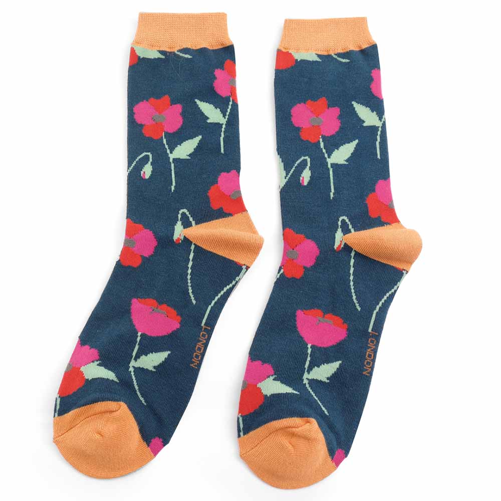 Poppy Navy Socks