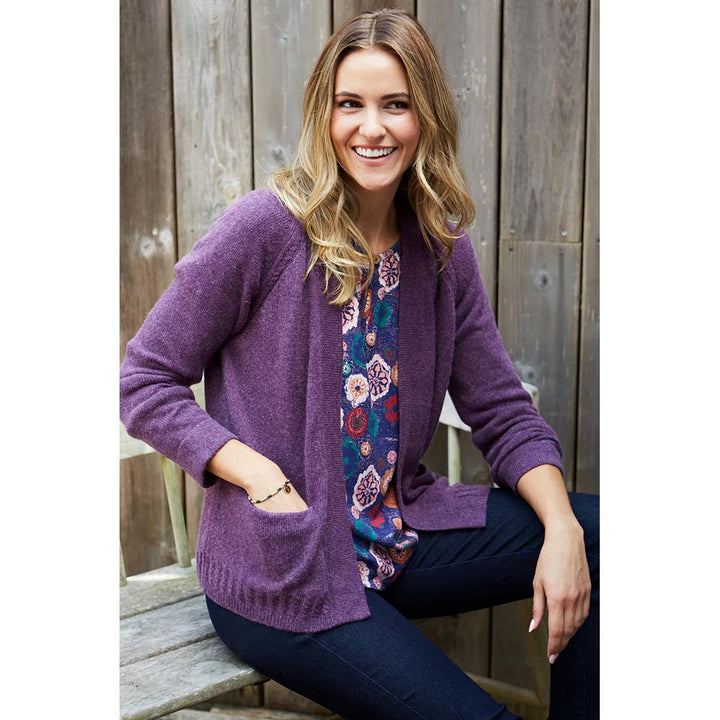 Mistral Open Front Cable Cardi in Fig
