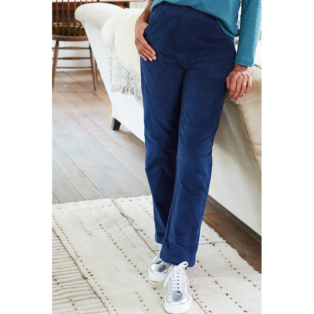 Straight Leg Cord Trousers - Blue