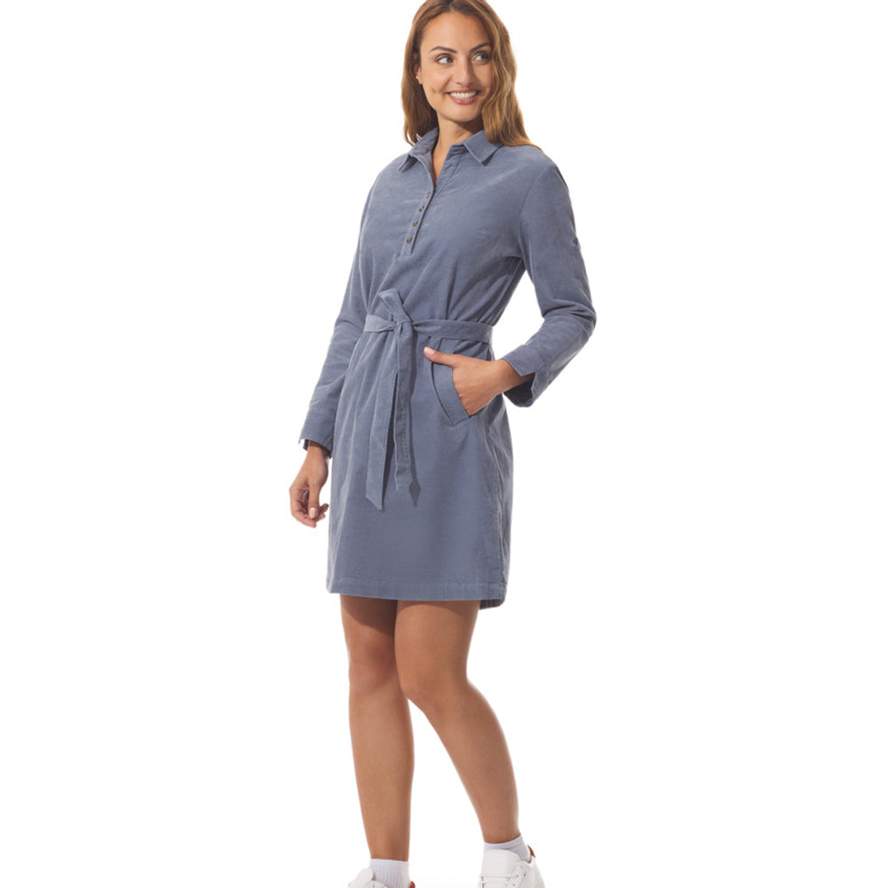 Cord Shirt Dress - Storm Blue