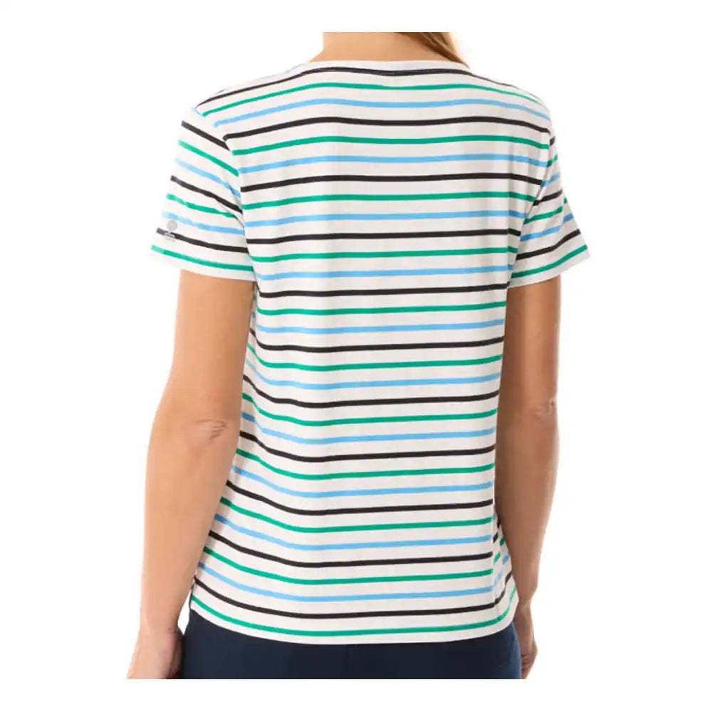 Kaelia Bicolour Stripe Top - Ecru, Blue & Aqua