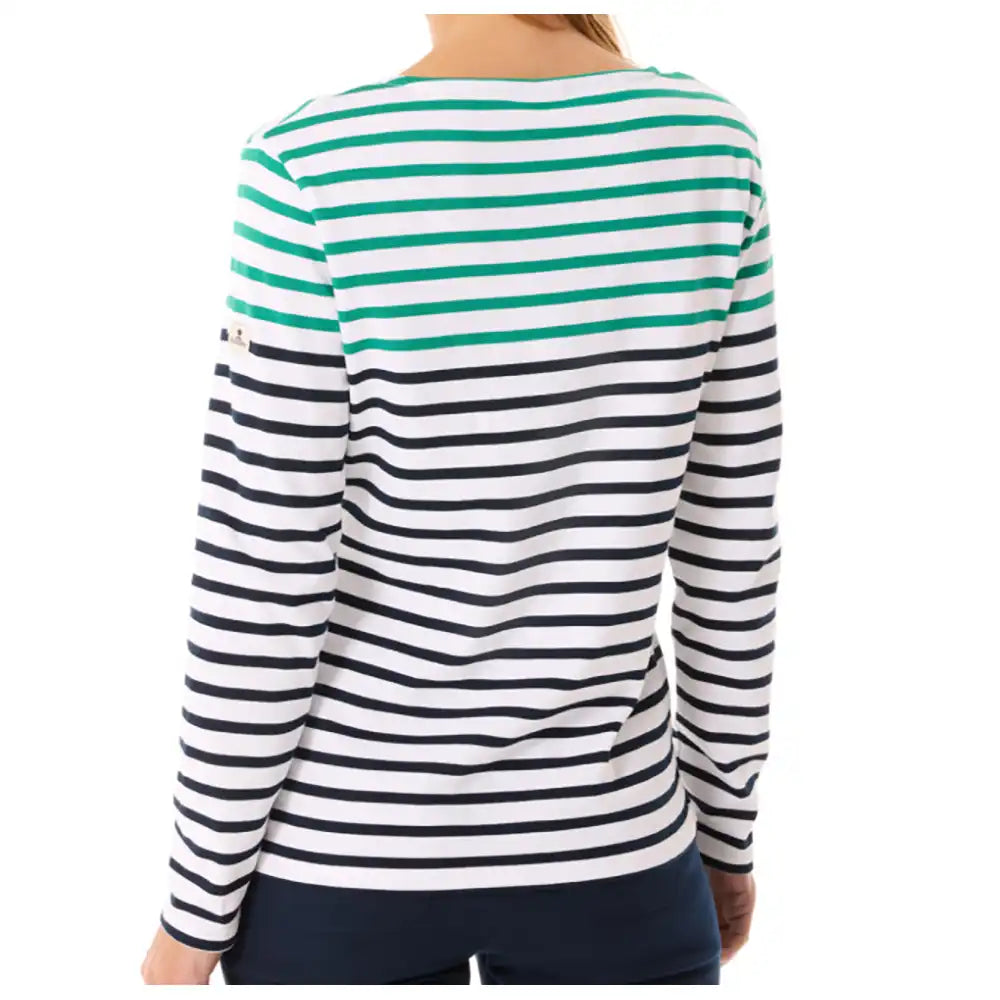 Marinette Bi-Colour Striped Top - Ecru, Marine & Jade