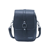 Navy crossbody bag on a white background