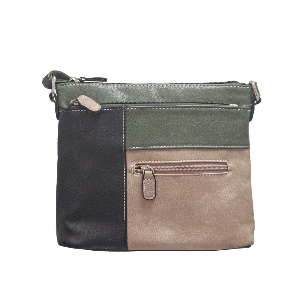 Molly Patch Work Bag - Khaki & Mink