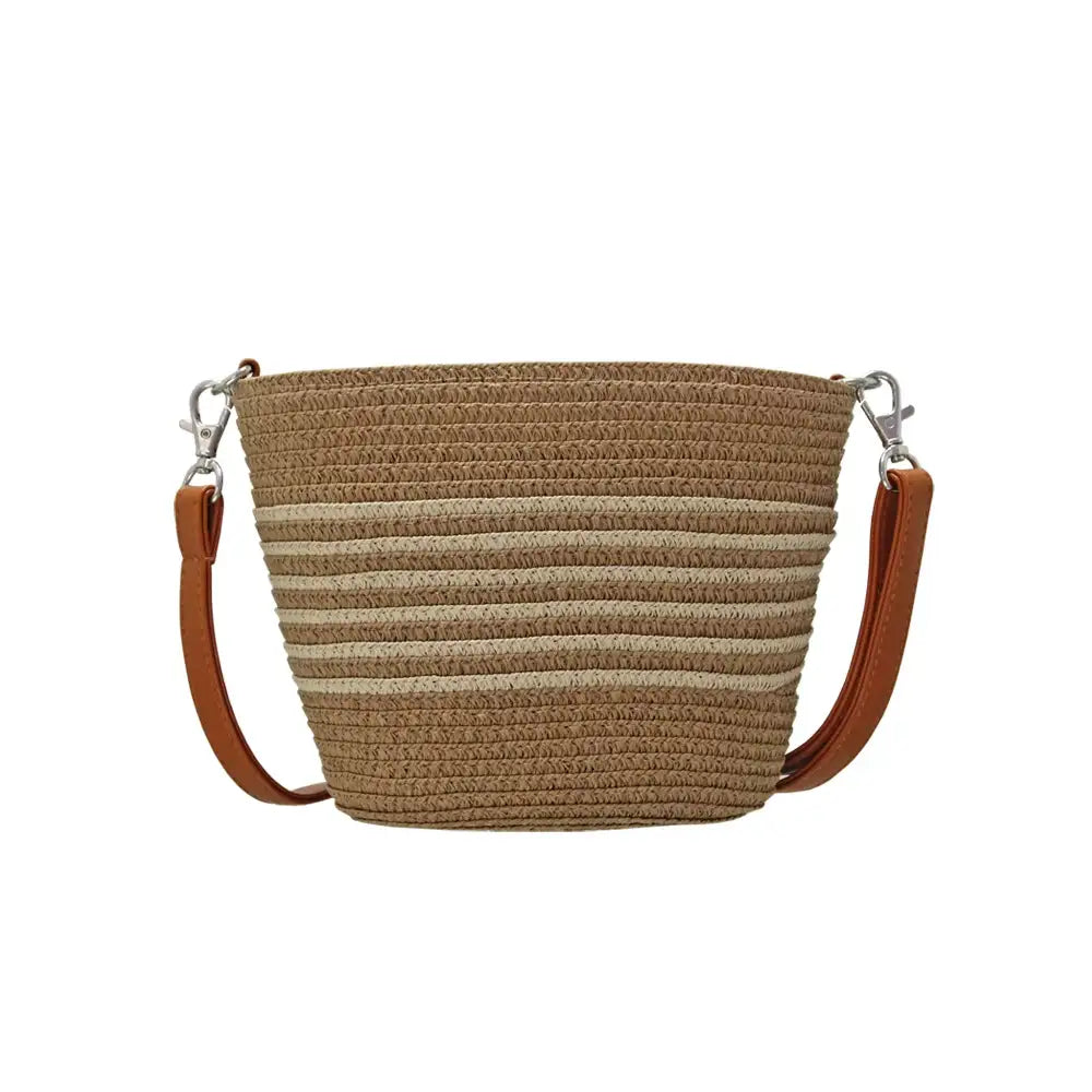 Robin Straw Handbag - Camel