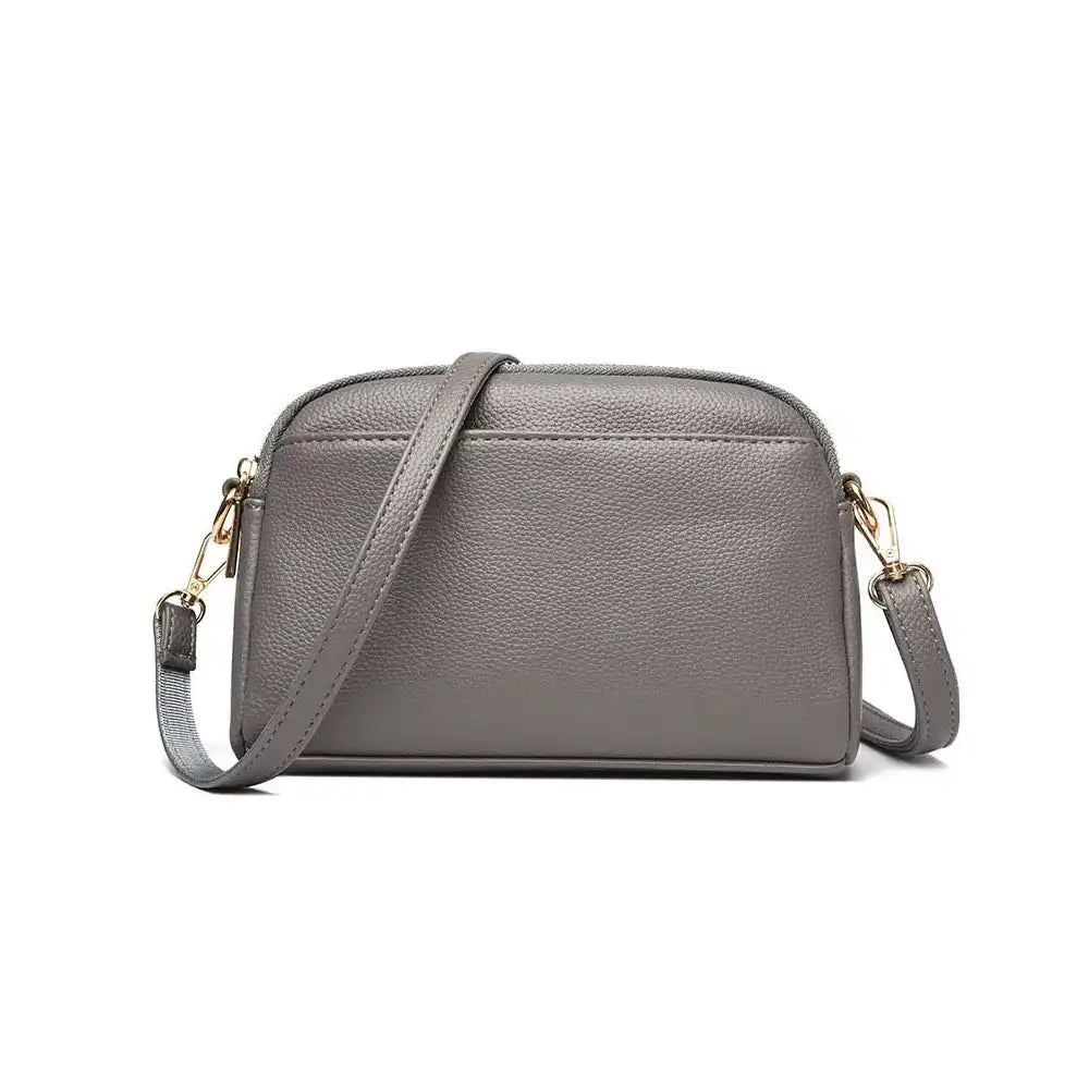 Twin Zip Cross Body Bag - Grey