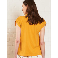 Mudd and Water sleeveless blouse in white. Back view.