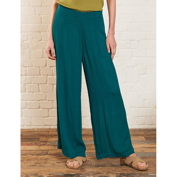 Nomads straight leg trousers in aqua. Front view.