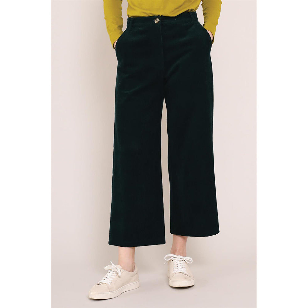 Cord Crop Trousers in Bottle