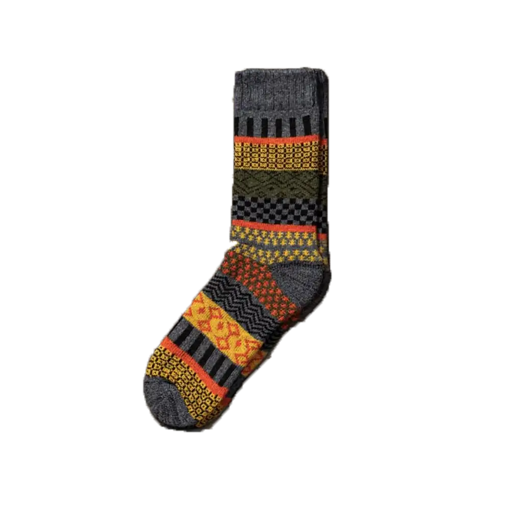 Patterned sock on a white background
