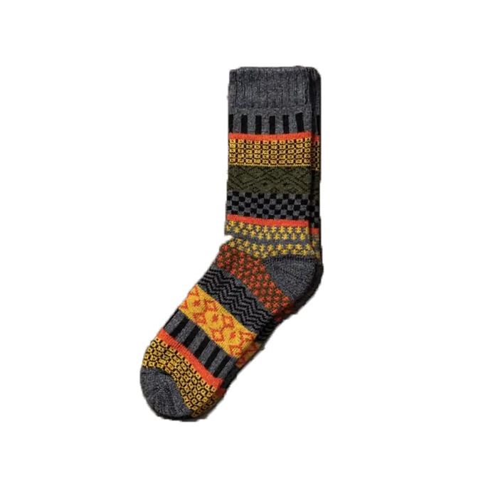 Patterned sock on a white background