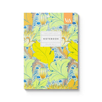 Floral notebook with a colorful design on a white background