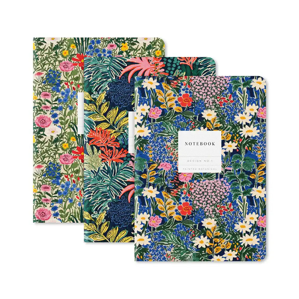 Design 1 Painted Botanical 3 pack notebooks