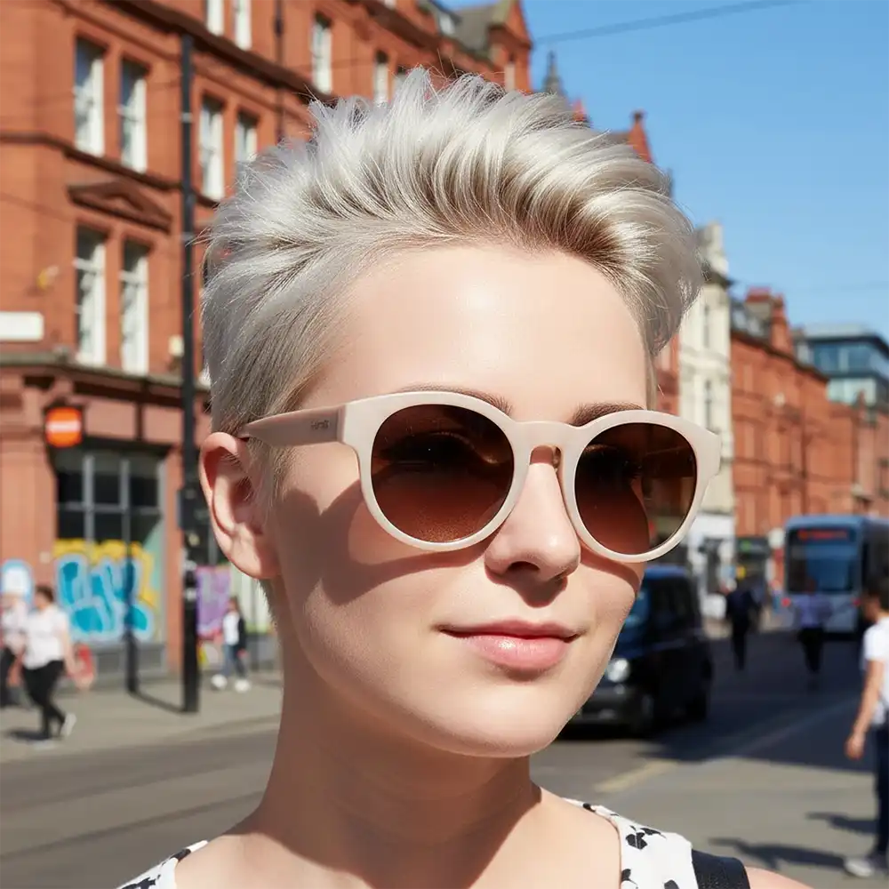 Natasha Round Sunglasses - Pebble