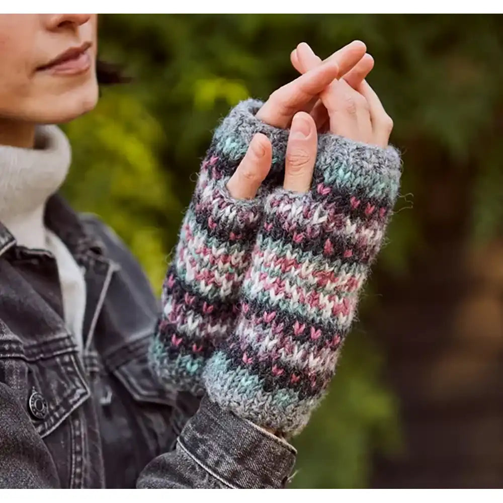 Fair Isle Inspired Handwarmer - Grey