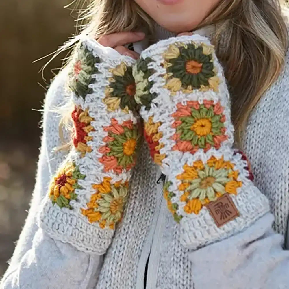 Hand Crochet Handwarmer - Oatmeal