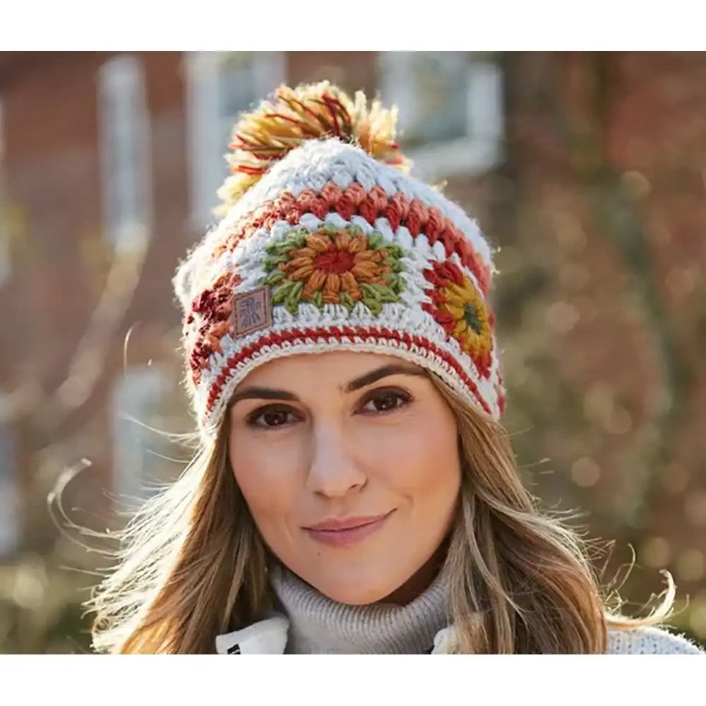 Hand Crochet Bobble Beanie - Oatmeal