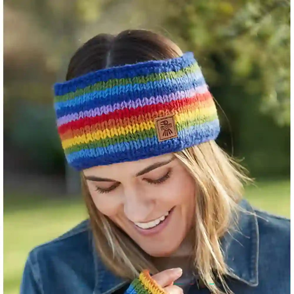 Wool Headband - Rainbow Stripe