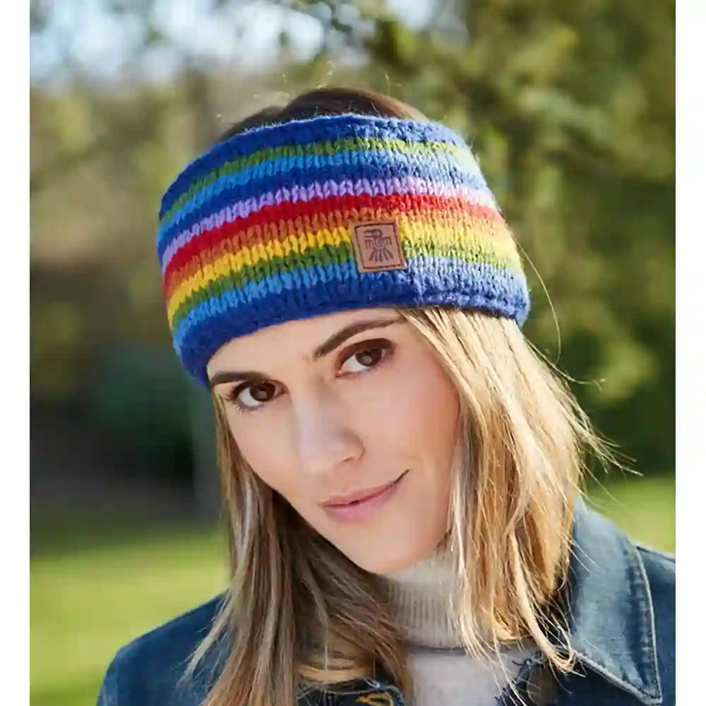Wool Headband - Rainbow Stripe