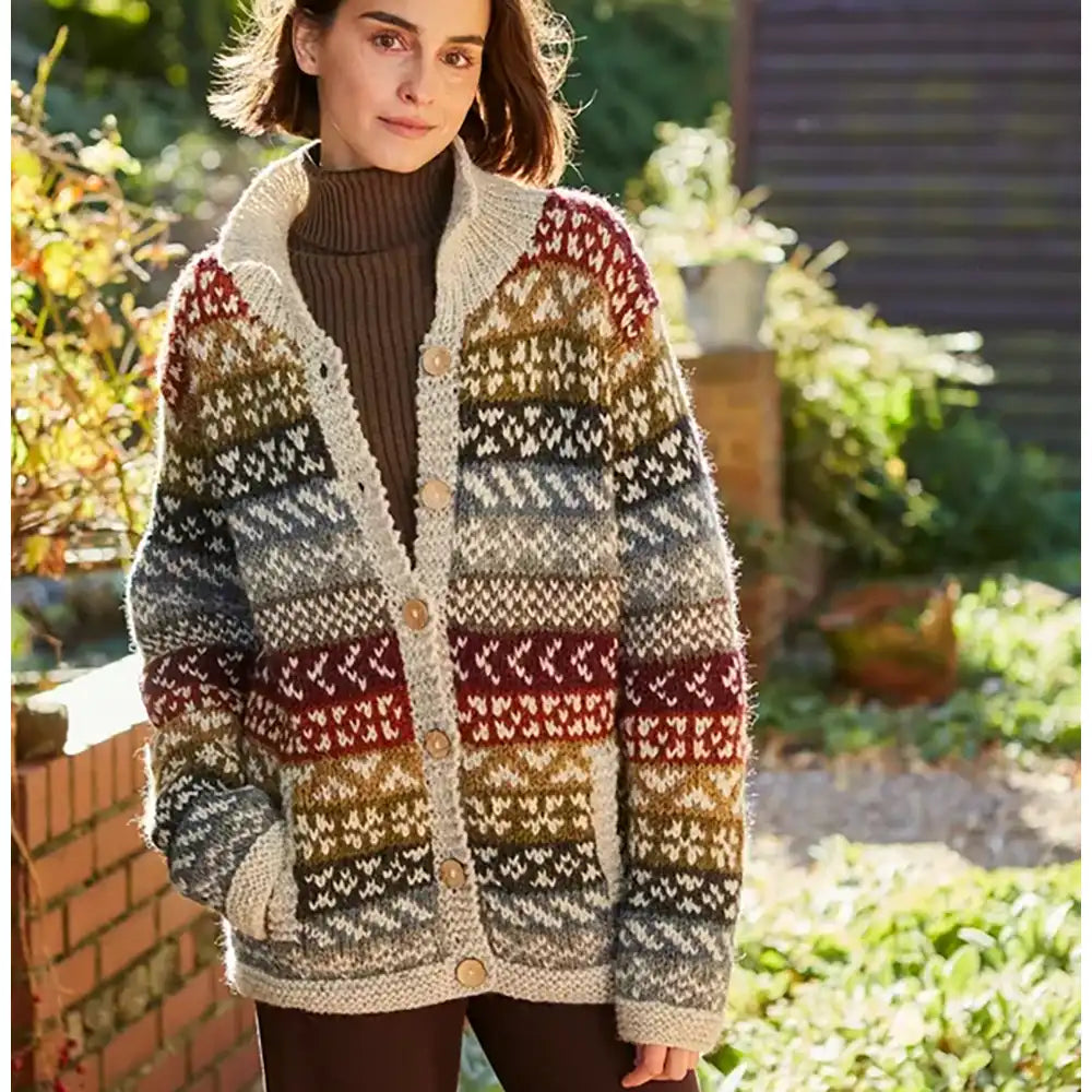 Nordic Inspired Wool Knit Cardigan