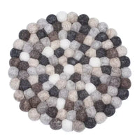 Grey tones bobbles joined into a large circle. 