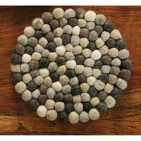 Grey tones bobbles joined into a large circle. 