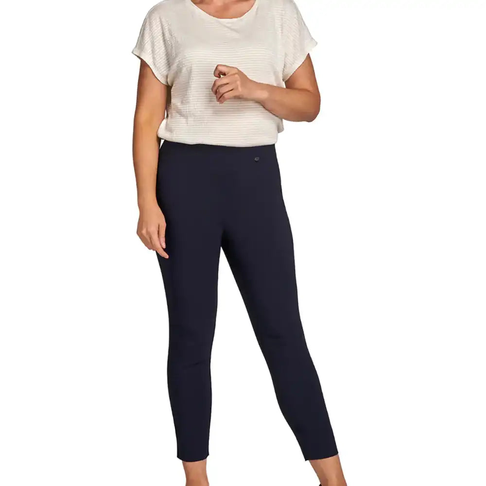 Bengaline Ankle Grazer Trousers - Navy Blue
