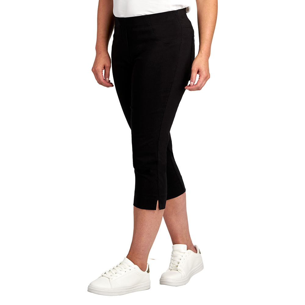 Pinns Bengaline Black Cropped Trousers
