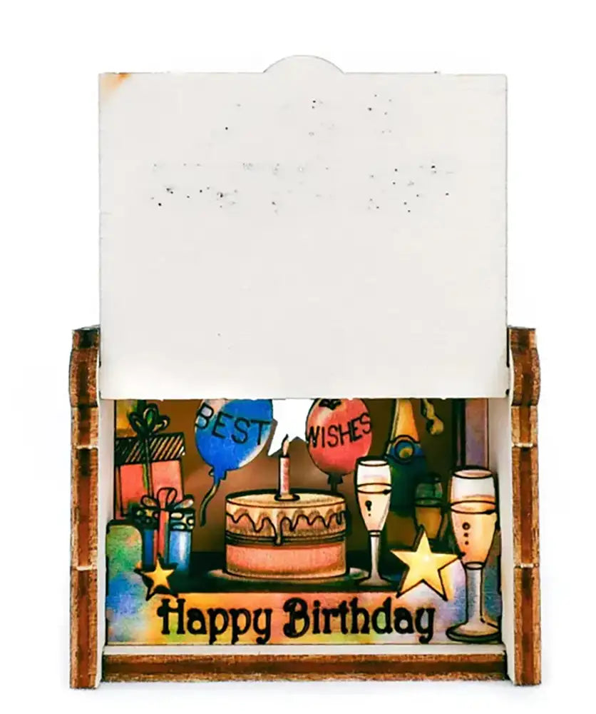 Pop-Up Birthday Cake Box Postcard