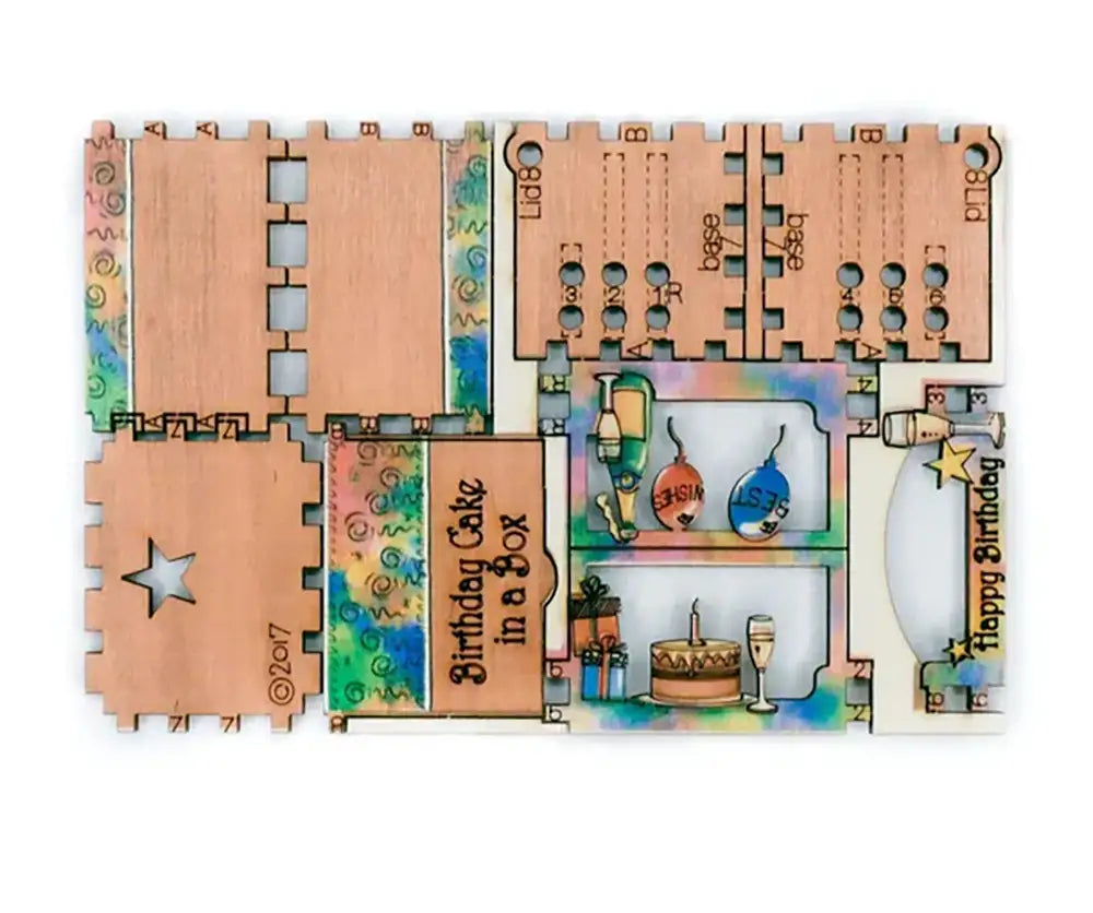 Pop-Up Birthday Cake Box Postcard