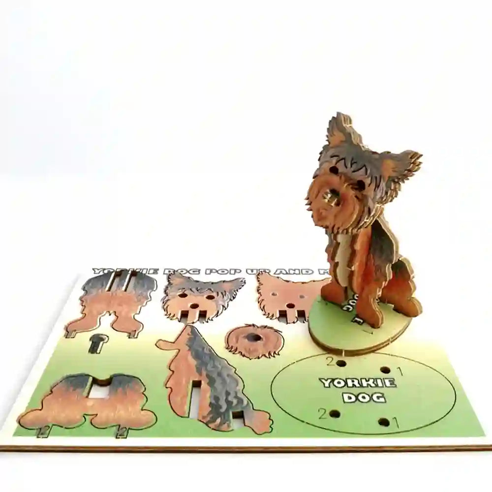 Pop-Up Yorkie Dog Card