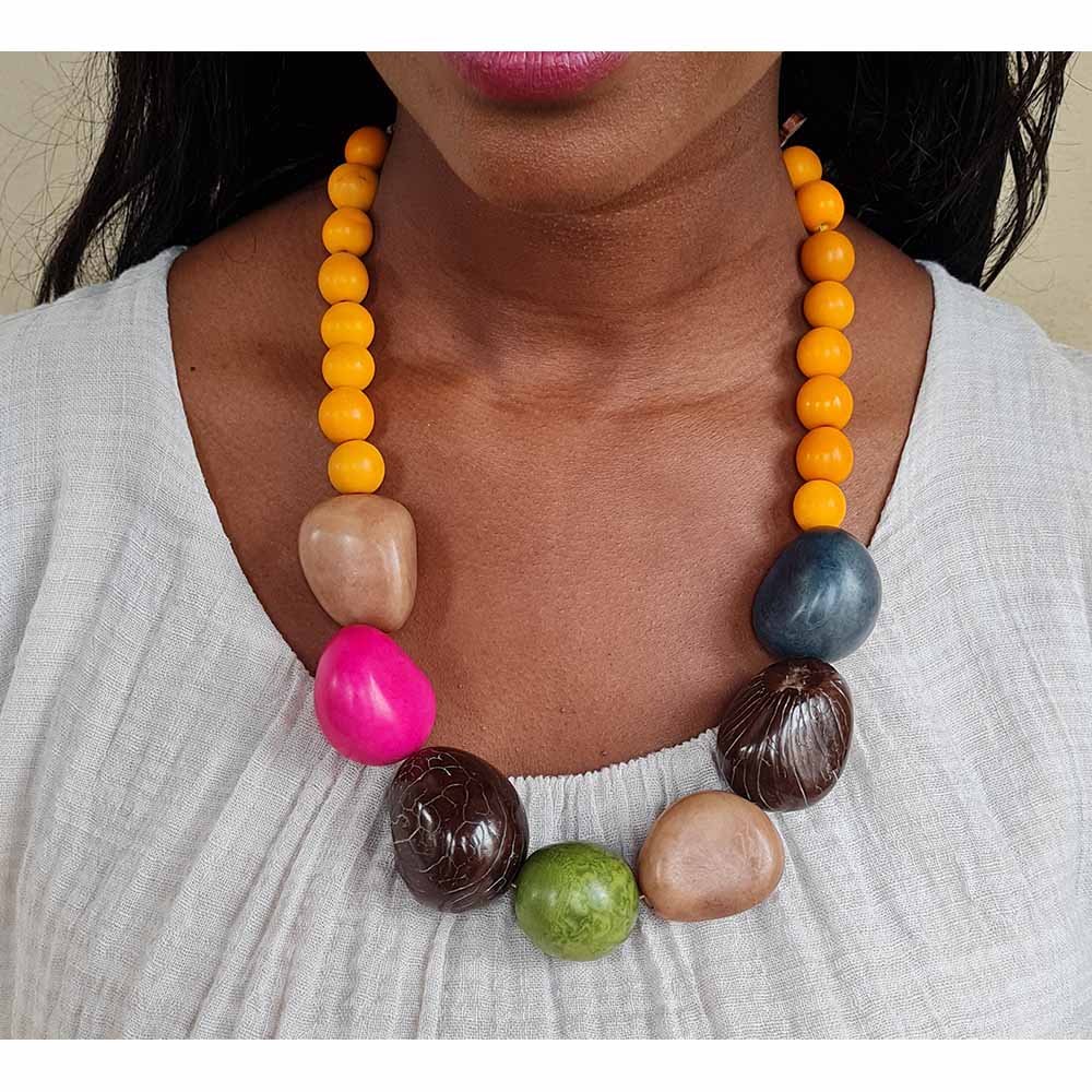 Vegetable Ivory Multicoloured Necklace